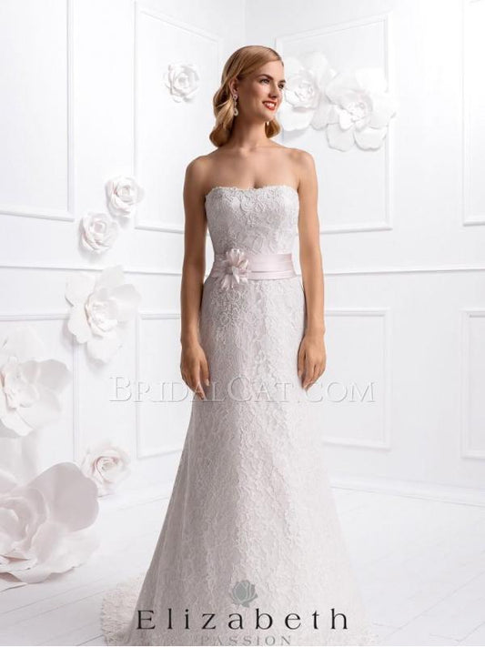 Brautkleid Elizabeth E-2995T Größe 40 ivory/rosa Gürtel